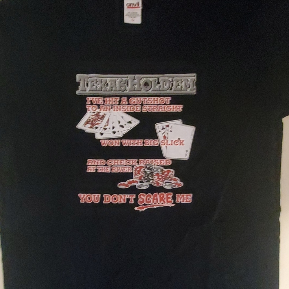 Mens Texas Hold'em t shirt Large new never worn